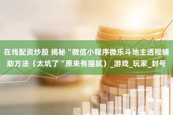 在线配资炒股 揭秘“微信小程序微乐斗地主透视辅助方法（太坑了“原来有猫腻）_游戏_玩家_封号